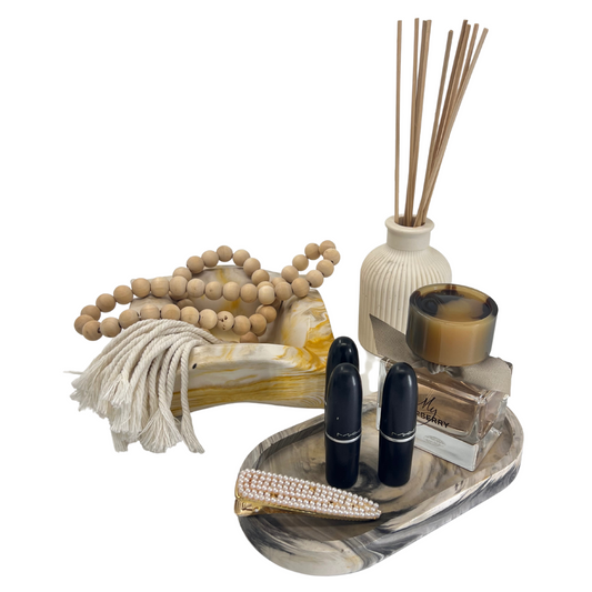 Ashtray, Oval Trinket Tray & Ribbed Diffuser
