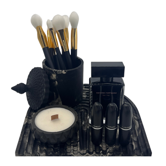 Medium Rainbow Tray, Bevelled Jar & Candle in Small Bevelled Jar
